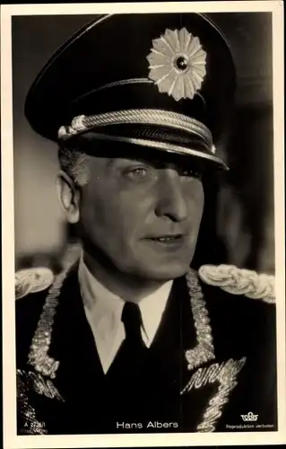 Ak Schauspieler Hans Albers, Portrait mit Uniform