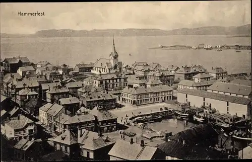 Ak Hammerfest Norwegen, Blick auf den Ort