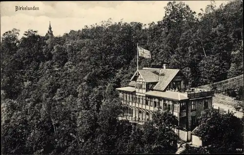 Ak Birkelunden Oslo Norwegen, Blick auf ein Hotel