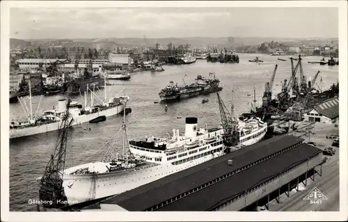 Ak Göteborg Schweden, Hafenpartie, Schiffe