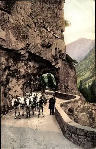 Ak Kanton Bern Schweiz, Grimsel, Grimselstraße, Handeggtunnel