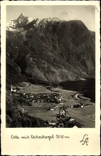 Ak Oetz in Tirol, Ort mit Acherkogel
