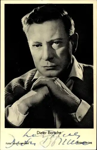 Ak Schauspieler Dieter Borsche, Portrait, Autogramm