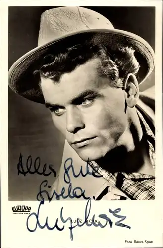 Ak Schauspieler Lutz Moik, Portrait, Hut, Autogramm