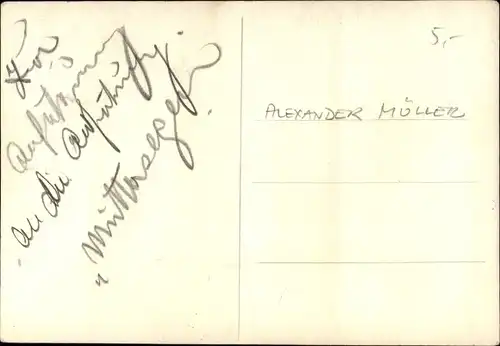 Ak Schauspieler Alexander Müller, Autogramm, Filmszene