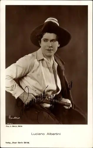 Ak Schauspieler Luciano Albertini, Ross Verlag 1387/3, Autogramm