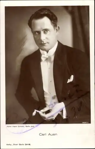 Ak Schauspieler Carl Auen, Portrait, Autogramm