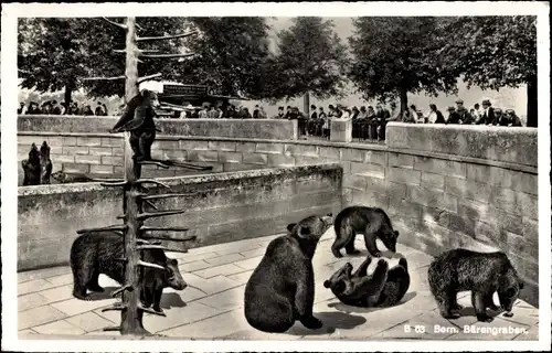 Ak Bern Stadt Schweiz, Bärengraben