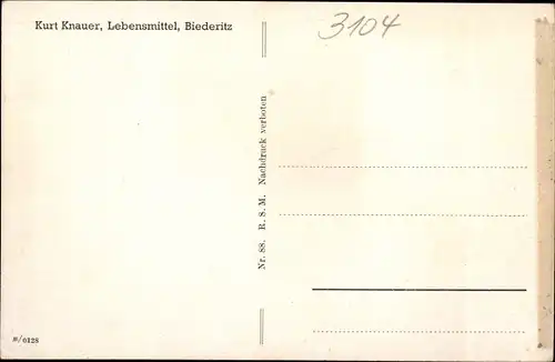 Ak Biederitz Sachsen Anhalt, Kolonialwarengeschäft Kurt Knauer, Schule, Am Wasser