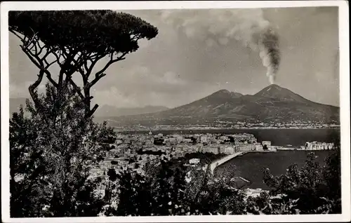 Ak Napoli Neapel Campania, Totalansicht, Vesuvio