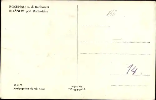 Ak Rožnov pod Radhoštěm Rosenau unter Radhost Region Zlin, Totalansicht