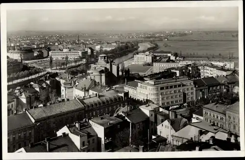 Ak Hradec Králové Königgrätz Stadt, Blick aus der Vogelschau