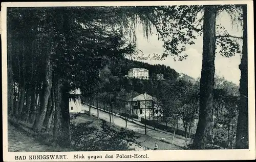 Ak Lázně Kynžvart Bad Königswart Region Karlsbad, Blick gegen das Palast Hotel