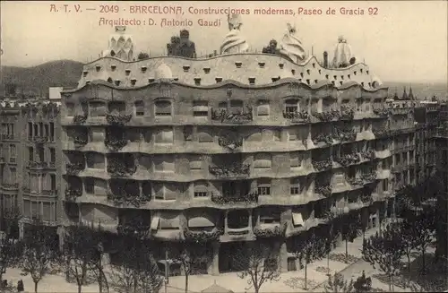 Ak Barcelona Katalonien Spanien, Paseo de Gracia 92