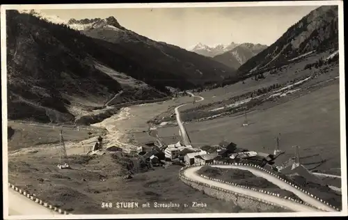 Ak Stuben am Arlberg Vorarlberg, Ort mit Scesaplana und Zimba