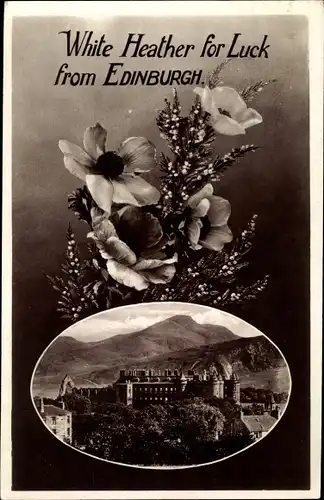 Ak Edinburgh Schottland, Schloss, Castle, White Heather