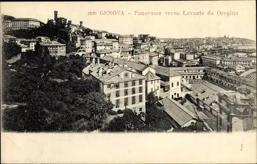 Ak Genova Genua Liguria, Panorama verso Levante da Oregina