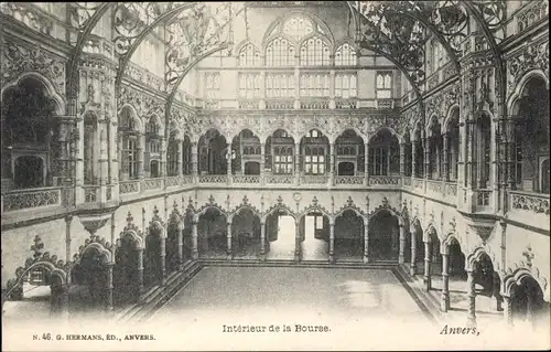 Ak Anvers Antwerpen Flandern, Interieur de la Bourse