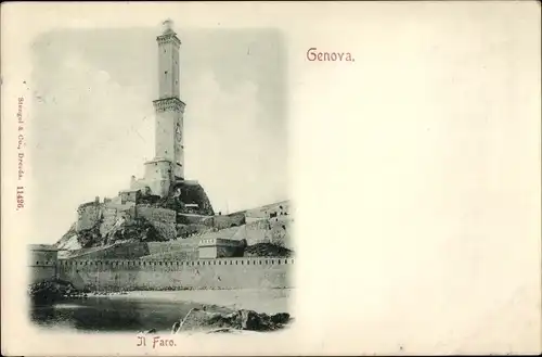 Ak Genova Genua Liguria, Il Faro, Leuchtturm