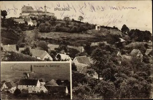 Ak Spielberg Gnotzheim Mittelfranken, Ortschaft, Brauerei A. Gentner