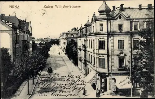 Ak Pirna an der Elbe, Kaiser Wilhelm Straße