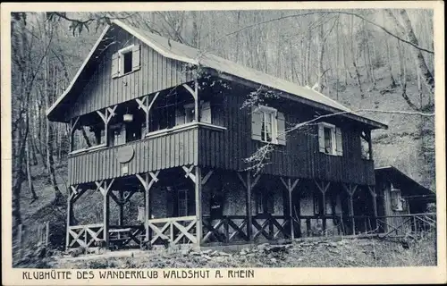 Ak Waldshut Tiengen am Rhein, Partie an der Wanderhütte des Wanderclubs