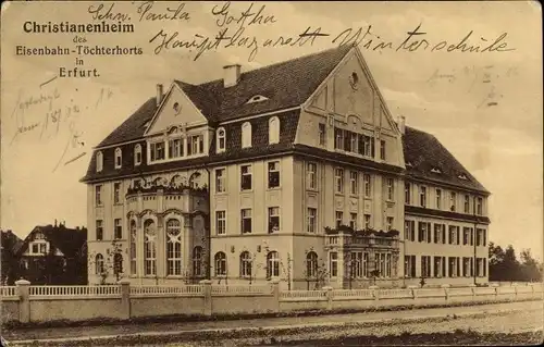 Ak Erfurt in Thüringen, Christianenheim des Eisenbahn Töchterhorts