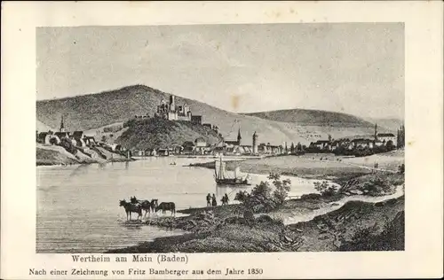 Künstler Ak Bamberger, Fritz, Wertheim im Main Tauber Kreis, Gesamtansicht