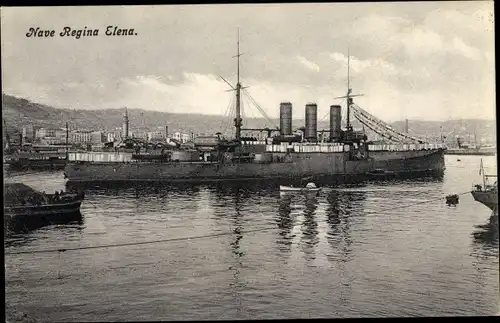 Ak Tarent Taranto Puglia, Italienisches Kriegsschiff Regina Elena