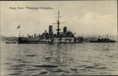 Ak Tarent Taranto Puglia, Italienisches Kriegsschiff Francesco Ferruccio