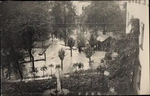 Foto Ak Neukirchen an der Pleiße, Hochwasser am 23. Juni 1936