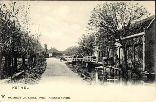 Ak Kethel Schiedam Südholland, Straßenpartie, Brücke