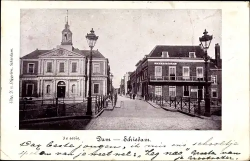 Ak Schiedam Südholland Niederlande, Dam, Brücke