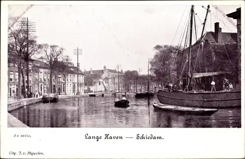 Ak Schiedam Südholland Niederlande, Lange Haven