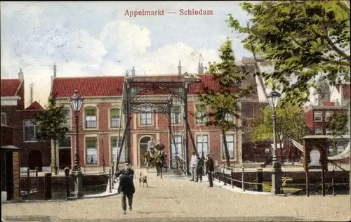 Ak Schiedam Südholland Niederlande, Appelmarkt