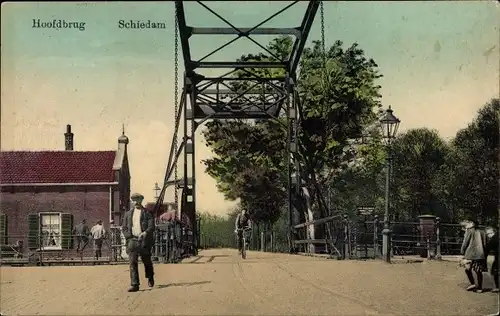 Ak Schiedam Südholland Niederlande, Hoofdbrug