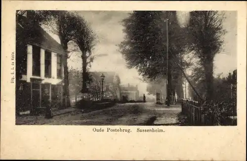 Ak Sassenheim Südholland, Oude Postebrug