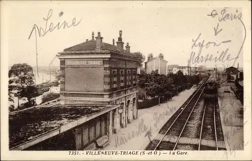 Ak Villeneuve Triage Val de Marne, La Gare