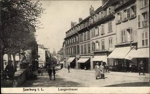 Ak Sarrebourg Saarburg Lothringen Moselle, Langestraße