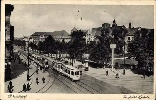 Ak Düsseldorf am Rhein, Grad Adolfplatz