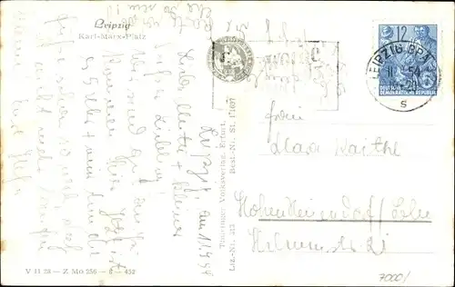 Ak Leipzig in Sachsen, Karl-Marx-Platz