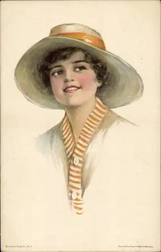 Künstler Ak American Girl No. 104, Mädchen mit Hut, Portrait