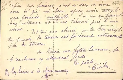 Ak Junge Rothaarige Frau in lila Kleid