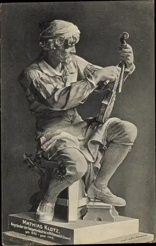 Ak Plastik, Mathias Klotz, Begründer der Geigenindustrie in Mittenwald, Geigenbauer
