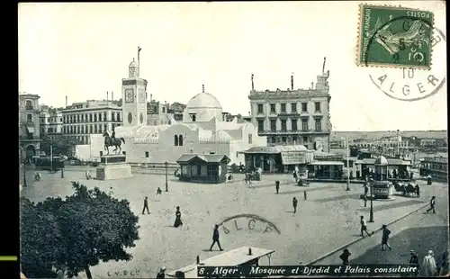 Ak Algier Alger Algerien, Mosquee el Djedid et Palais consulaire
