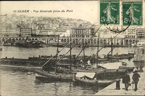 Ak Algier Alger Algerien, Vue Generale prise du Port