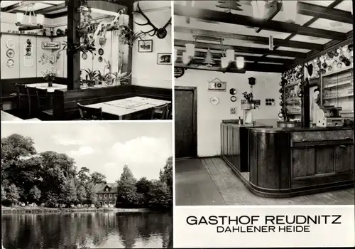 Ak Reudnitz Cavertitz, Gasthof, Innenansicht, Bartheke, Dahlener Heide