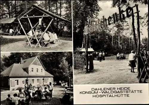 Ak Dahlen in Sachsen, Dahlener Heide, Konsum Waldgaststätte Hospitalhütte