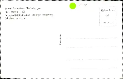 Ak Haaksbergen Overijssel, Hotel Assinkbos