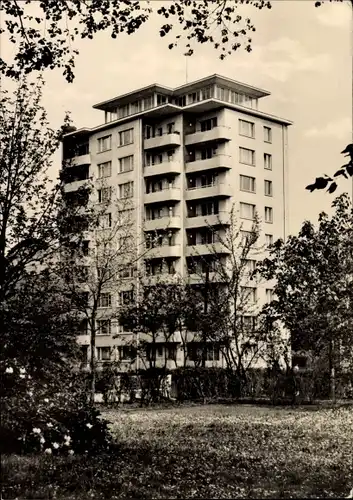 Ak Karl Marx Stadt Chemnitz Sachsen, Hochhaus am Schloßteich